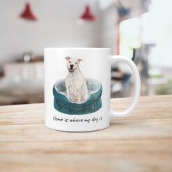 Home is where my dog is American Staffordshire terrier dog mug (Illustrated collection) 15 Home is where my dog is American Staffordshire terrier handle right kitchen