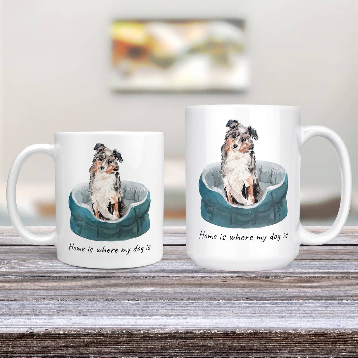 Home is where my dog is Australian Shepherd dog mug (Illustrated collection) 5 Home is where my dog is Australian Shepherd dog mug (Illustrated collection) - Image 3