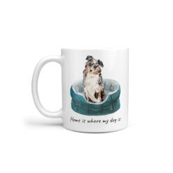 Home is where my dog is Australian Shepherd dog mug (Illustrated collection)