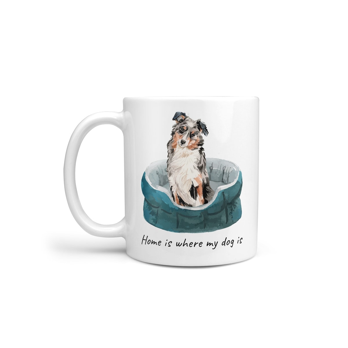 Home is where my dog is Australian Shepherd dog mug (Illustrated collection) 3 Home is where my dog is Australian Shepherd dog mug (Illustrated collection)