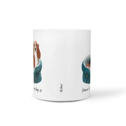Home is where my dog is Basset Hound dog mug (Illustrated collection) 17 Home is where my dog is Basset Hound front view White