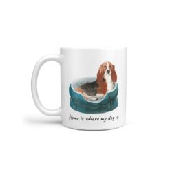 Home is where my dog is Basset Hound dog mug (Illustrated collection)