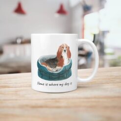 Home is where my dog is Basset Hound dog mug (Illustrated collection) 14 Home is where my dog is Basset Hound handle right kitchen