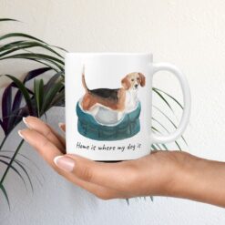 Home is where my dog is Beagle dog mug (Illustrated collection) 12 Home is where my dog is Beagle mug in hand plant