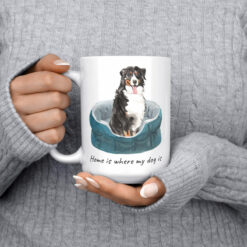 Home is where my dog is Bernese Mountain Dog dog mug (Illustrated collection) 13 Home is where my dog is Bernese Mountain Dog 15oz jumper front