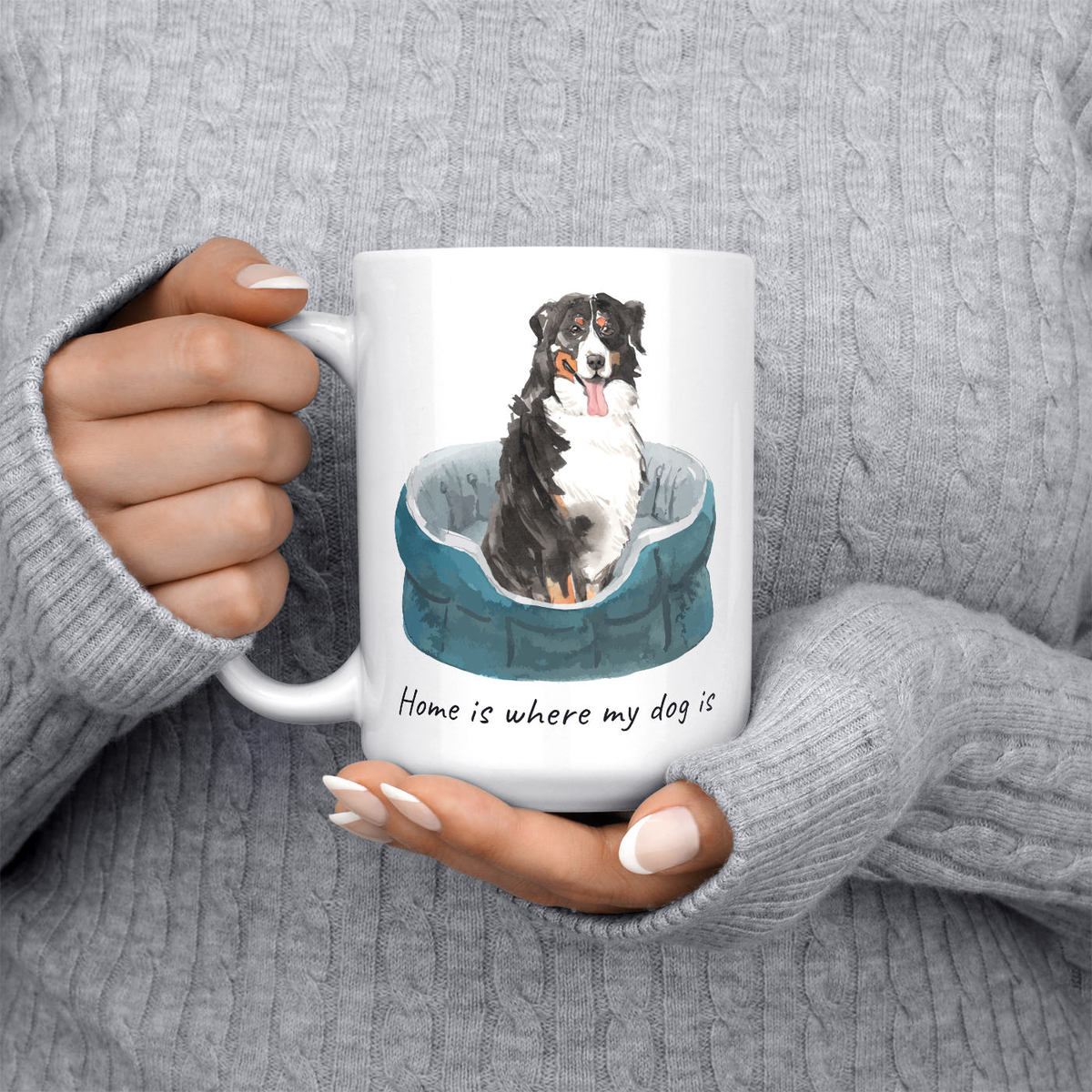 Home is where my dog is Bernese Mountain Dog dog mug (Illustrated collection) 5 Home is where my dog is Bernese Mountain Dog dog mug (Illustrated collection) - Image 4