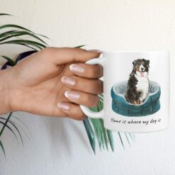 Home is where my dog is Bernese Mountain Dog dog mug (Illustrated collection) 16 Home is where my dog is Bernese Mountain Dog hand holding plant