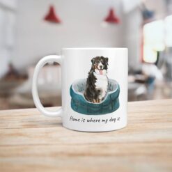 Home is where my dog is Bernese Mountain Dog dog mug (Illustrated collection) 15 Home is where my dog is Bernese Mountain Dog handle left kitchen