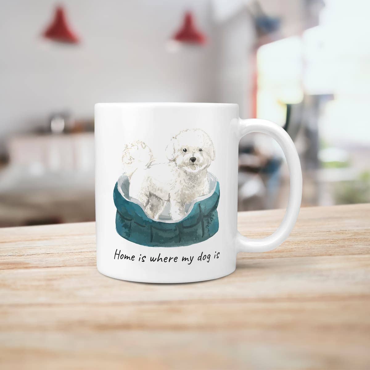 Home is where my dog is Bichon Frise dog mug (Illustrated collection) 6 Home is where my dog is Bichon Frise dog mug (Illustrated collection) - Image 5
