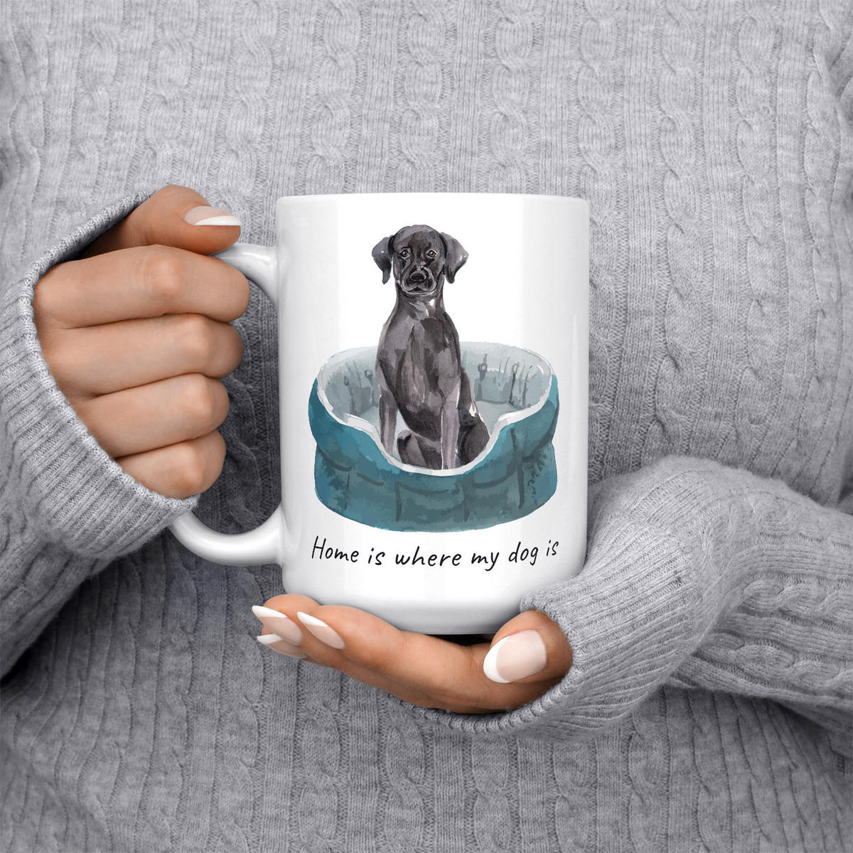 Home is where my dog is Black Lab dog mug (Illustrated collection) 6 Home is where my dog is Black Lab dog mug (Illustrated collection) - Image 4