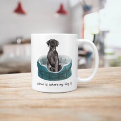 Home is where my dog is Black Lab dog mug (Illustrated collection) 15 Home is where my dog is Black Lab handle right kitchen