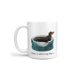 Home is where my dog is Black & Tan Dachshund dog mug (Illustrated collection)