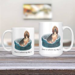 Home is where my dog is BloodHound 11oz and 15oz comparison TV Room