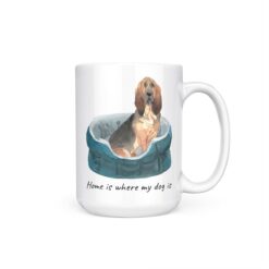 Home is where my dog is BloodHound 15oz handle right white
