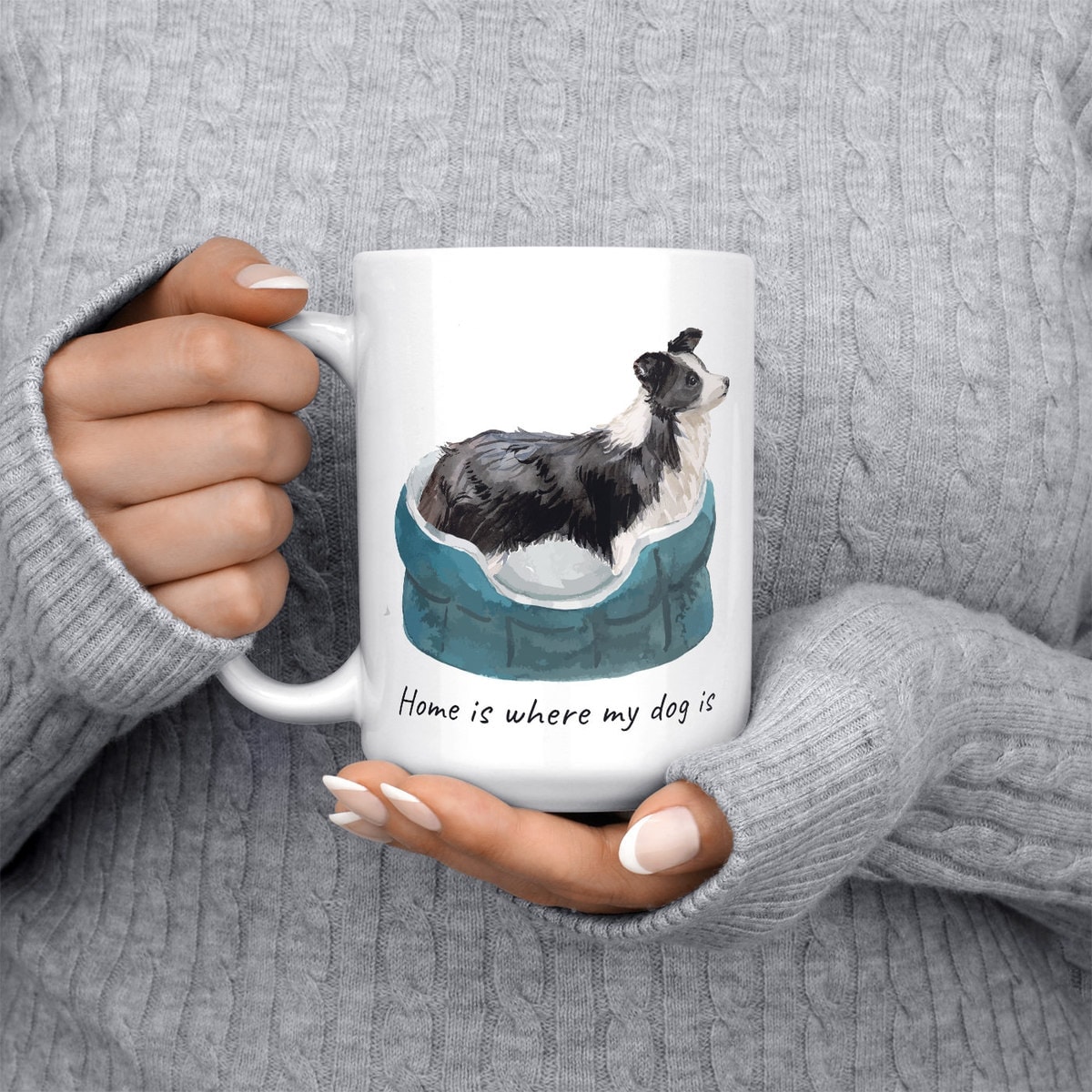 Home is where my dog is Border Collie dog mug (Illustrated collection) 6 Home is where my dog is Border Collie dog mug (Illustrated collection) - Image 4