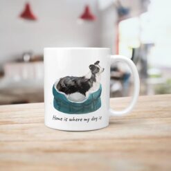 Home is where my dog is Border Collie dog mug (Illustrated collection) 15 Home is where my dog is Border Collie handle right kitchen