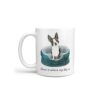 Home is where my dog is Boston Terrier dog mug (Illustrated collection) 1 Home is where my dog is Boston Terrier handle left White