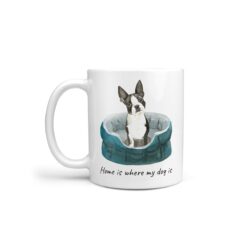 Home is where my dog is Boston Terrier dog mug (Illustrated collection)