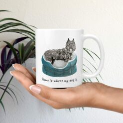 Home is where my dog is Bouvier des Flandres mug in hand plant