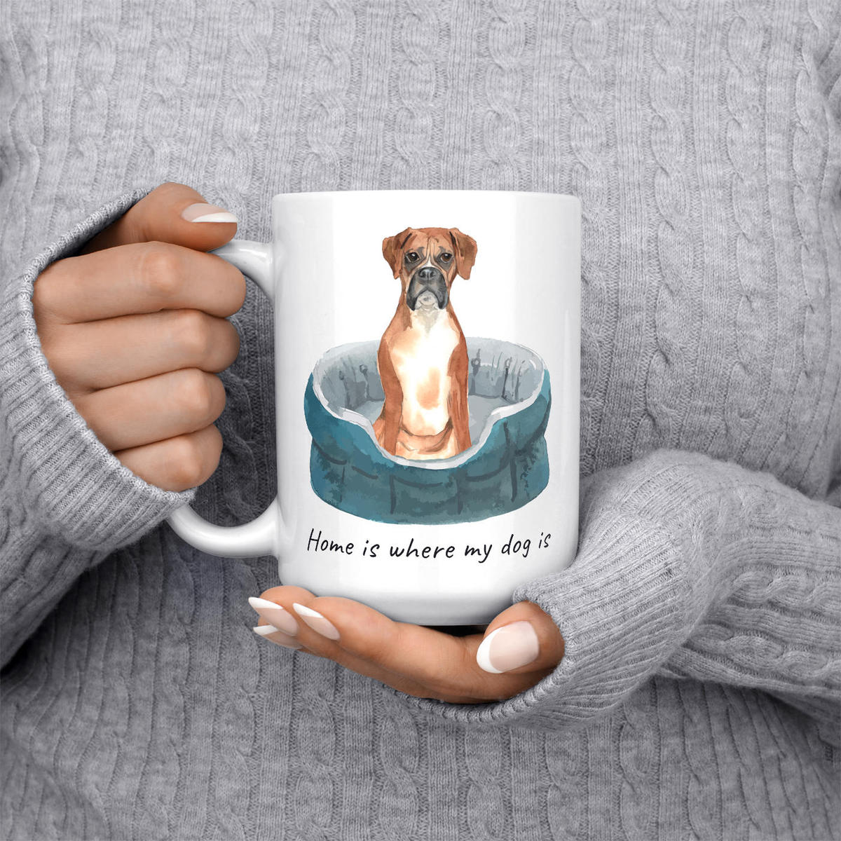 Home is where my dog is Boxer dog mug (Illustrated collection) 6 Home is where my dog is Boxer dog mug (Illustrated collection) - Image 4