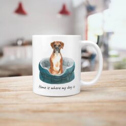 Home is where my dog is Boxer dog mug (Illustrated collection) 15 Home is where my dog is Boxer handle right kitchen