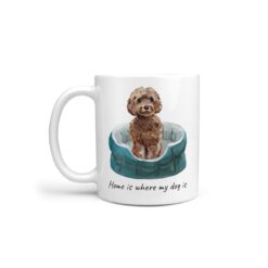 Home is where my dog is Brown Cockapoo dog mug (Illustrated collection)