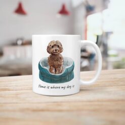 Home is where my dog is Brown Cockapoo dog mug (Illustrated collection) 15 Home is where my dog is Brown Cockapoo handle right kitchen