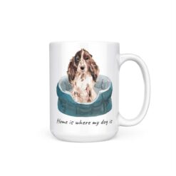Home is where my dog is Brown Cocker Spaniel dog mug (Illustrated collection) 19 Home is where my dog is Brown Cocker Spaniel 15oz handle right white