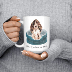 Home is where my dog is Brown Cocker Spaniel dog mug (Illustrated collection) 14 Home is where my dog is Brown Cocker Spaniel 15oz jumper front