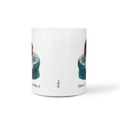 Home is where my dog is Brown Cocker Spaniel dog mug (Illustrated collection) 18 Home is where my dog is Brown Cocker Spaniel front view White