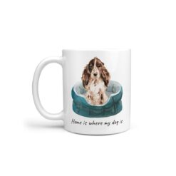 Home is where my dog is Brown Cocker Spaniel dog mug (Illustrated collection)