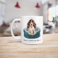 Home is where my dog is Brown Cocker Spaniel dog mug (Illustrated collection) 16 Home is where my dog is Brown Cocker Spaniel handle left kitchen