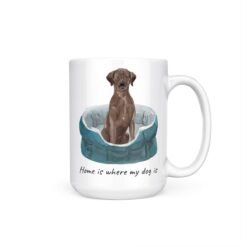 Home is where my dog is Brown Labrador retriever 15oz handle right white
