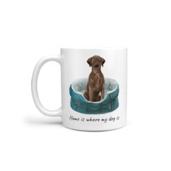 Home is where my dog is Brown Labrador retriever dog mug (Illustrated collection)