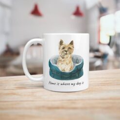 Home is where my dog is Cairn Terrier dog mug (Illustrated collection) 16 Home is where my dog is Cairn Terrier handle left kitchen