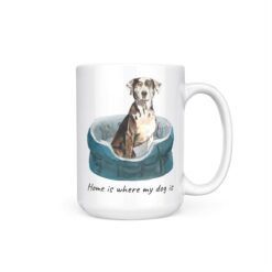 Home is where my dog is Catahoula Leopard Dog dog mug (Illustrated collection) 19 Home is where my dog is Catahoula Leopard Dog 15oz handle right white