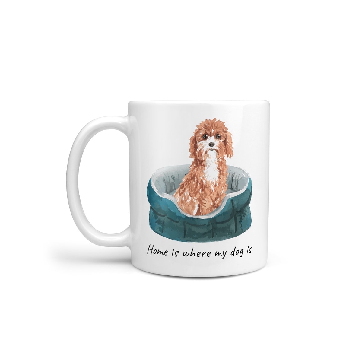 Home is where my dog is Cavapoo dog mug (Illustrated collection) 3 Home is where my dog is Cavapoo dog mug (Illustrated collection)