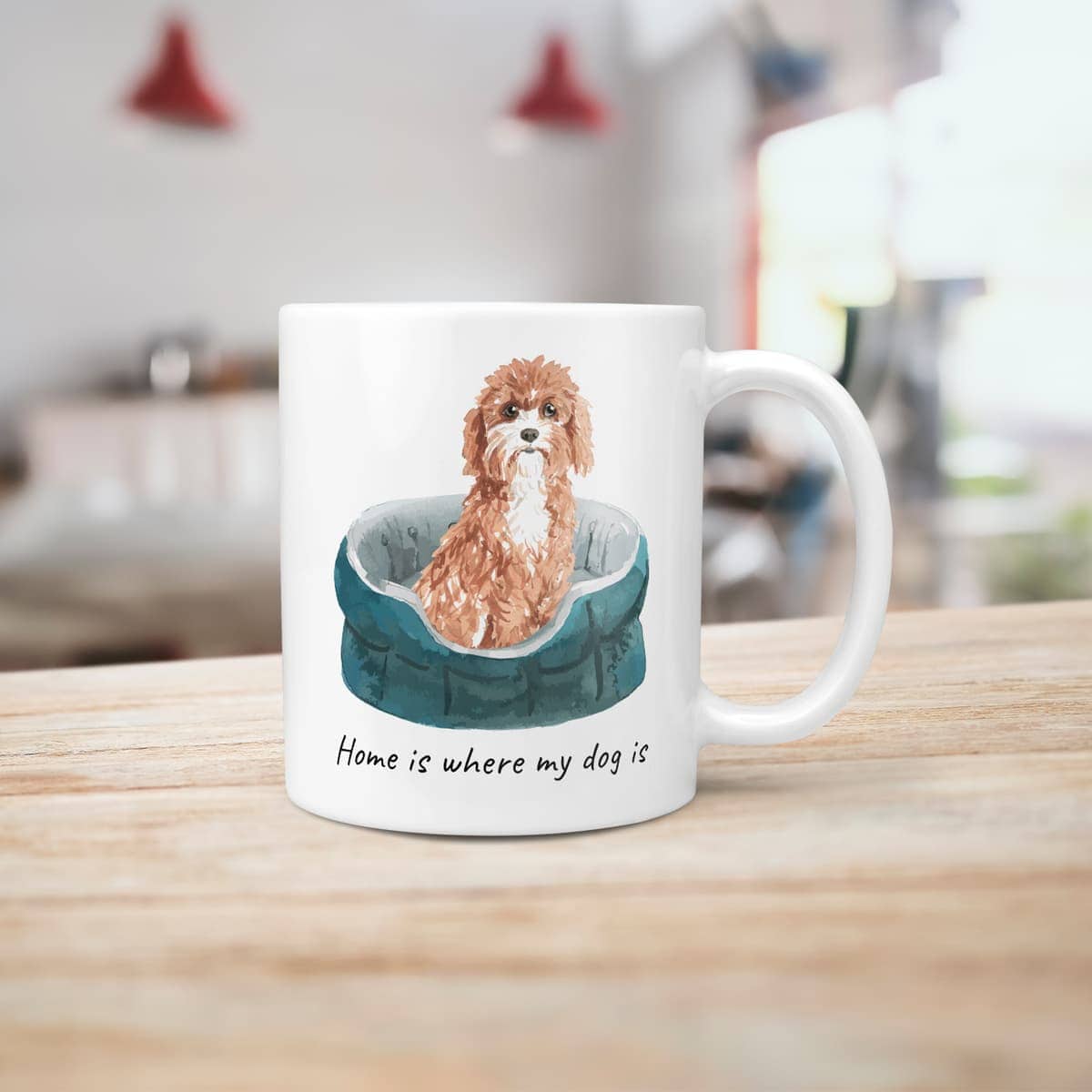 Home is where my dog is Cavapoo dog mug (Illustrated collection) 7 Home is where my dog is Cavapoo dog mug (Illustrated collection) - Image 5