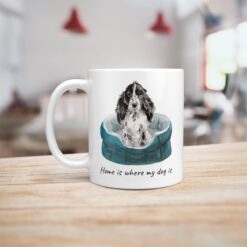 Home is where my dog is Cocker Spaniel dog mug (Illustrated collection) 16 Home is where my dog is Cocker Spaniel handle left kitchen