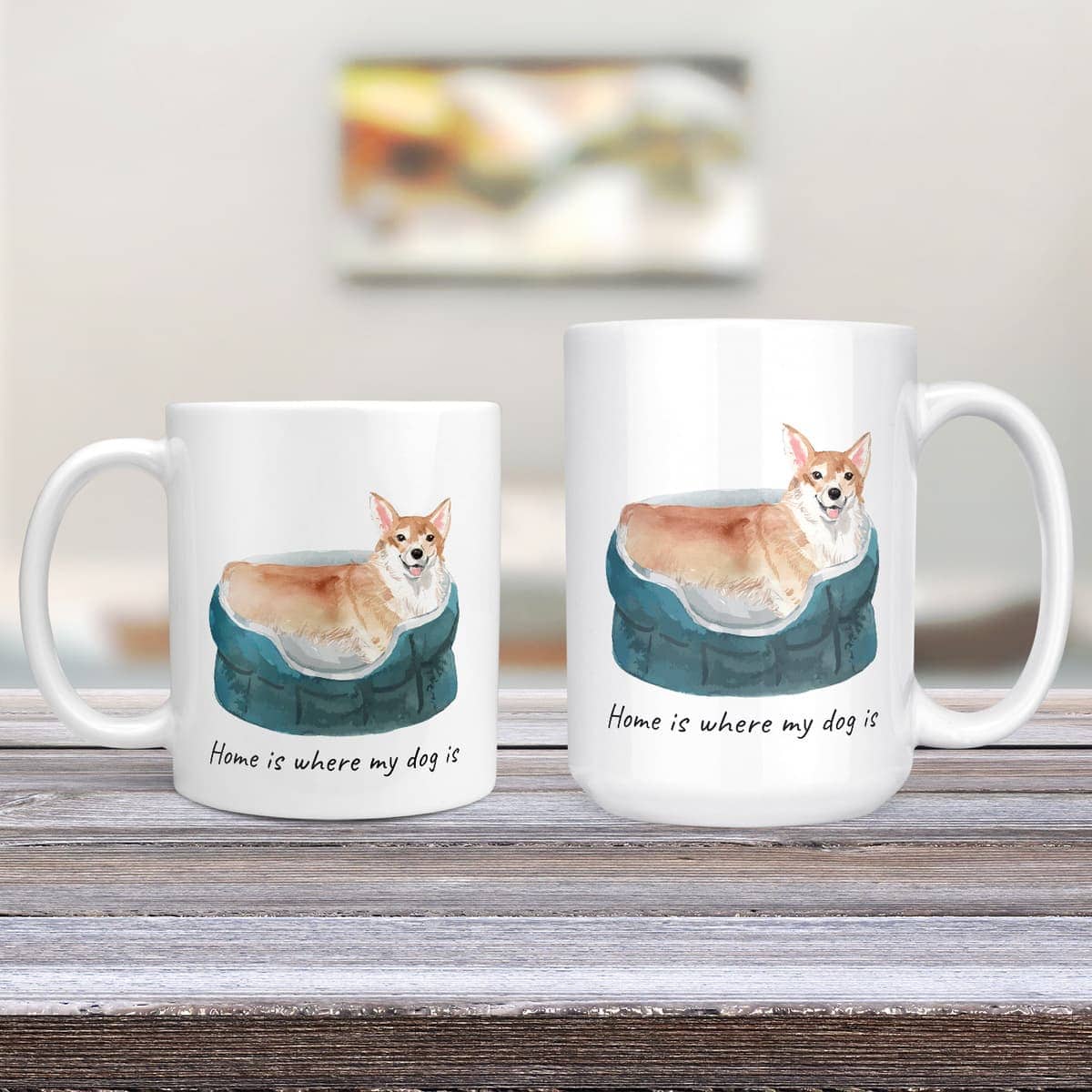 Home is where my dog is Corgi dog mug (Illustrated collection) 5 Home is where my dog is Corgi dog mug (Illustrated collection) - Image 3