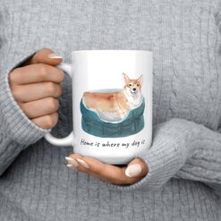Home is where my dog is Corgi dog mug (Illustrated collection) 14 Home is where my dog is Corgi 15oz jumper front