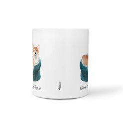Home is where my dog is Corgi dog mug (Illustrated collection) 18 Home is where my dog is Corgi front view White