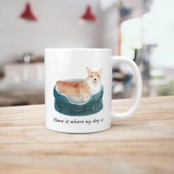 Home is where my dog is Corgi dog mug (Illustrated collection) 15 Home is where my dog is Corgi handle right kitchen