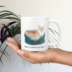 Home is where my dog is Corgi dog mug (Illustrated collection) 12 Home is where my dog is Corgi mug in hand plant