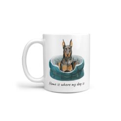 Home is where my dog is Doberman dog mug (Illustrated collection)