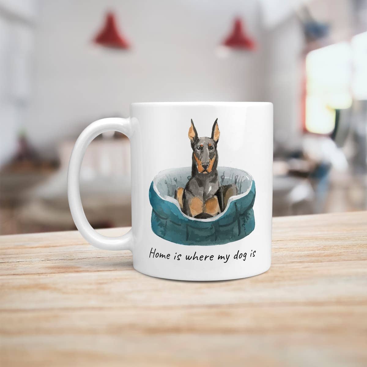 Home is where my dog is Doberman dog mug (Illustrated collection) 8 Home is where my dog is Doberman dog mug (Illustrated collection) - Image 6
