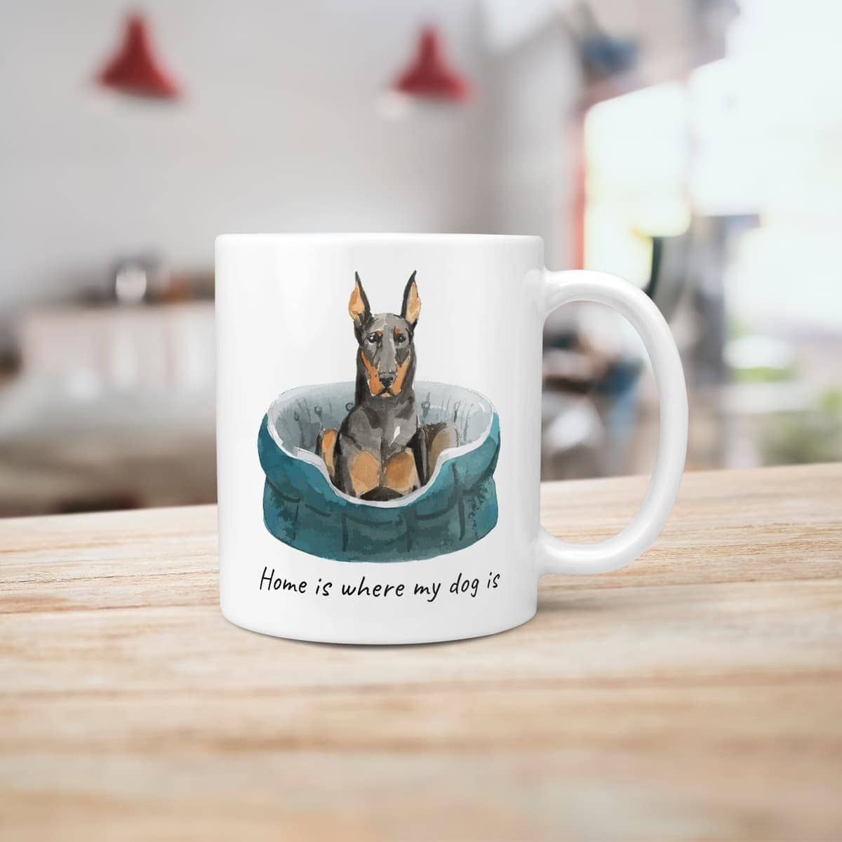 Home is where my dog is Doberman dog mug (Illustrated collection) 7 Home is where my dog is Doberman dog mug (Illustrated collection) - Image 5