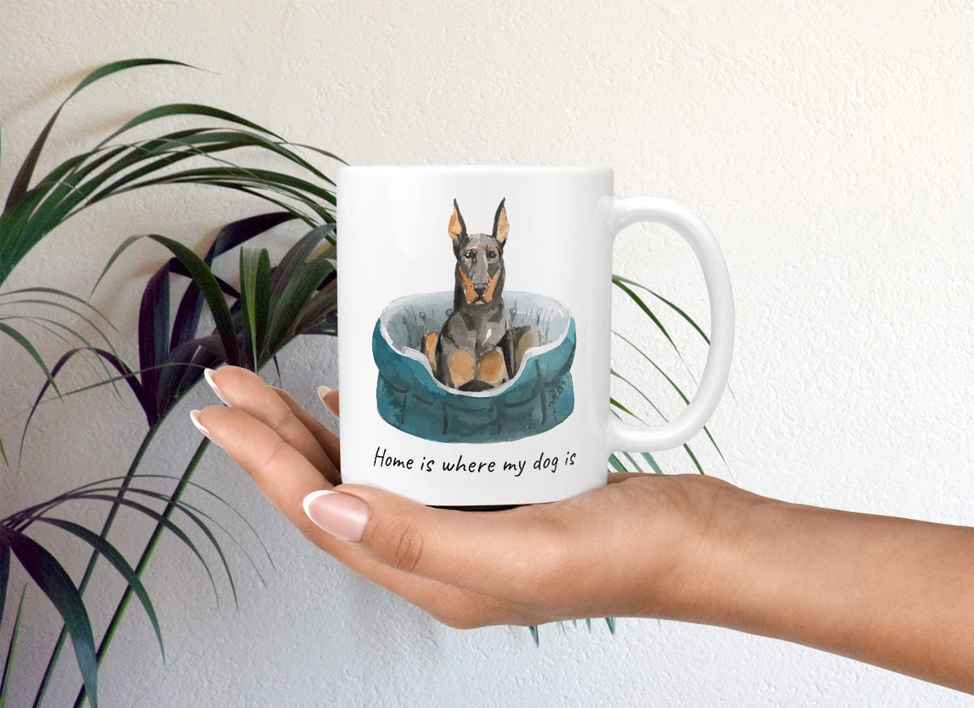 Home is where my dog is Doberman dog mug (Illustrated collection) 4 Home is where my dog is Doberman dog mug (Illustrated collection) - Image 2