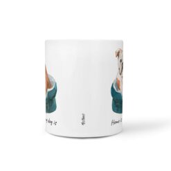 Home is where my dog is English Bulldog dog mug (Illustrated collection) 18 Home is where my dog is English Bulldog front view White