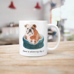 Home is where my dog is English Bulldog dog mug (Illustrated collection) 15 Home is where my dog is English Bulldog handle right kitchen